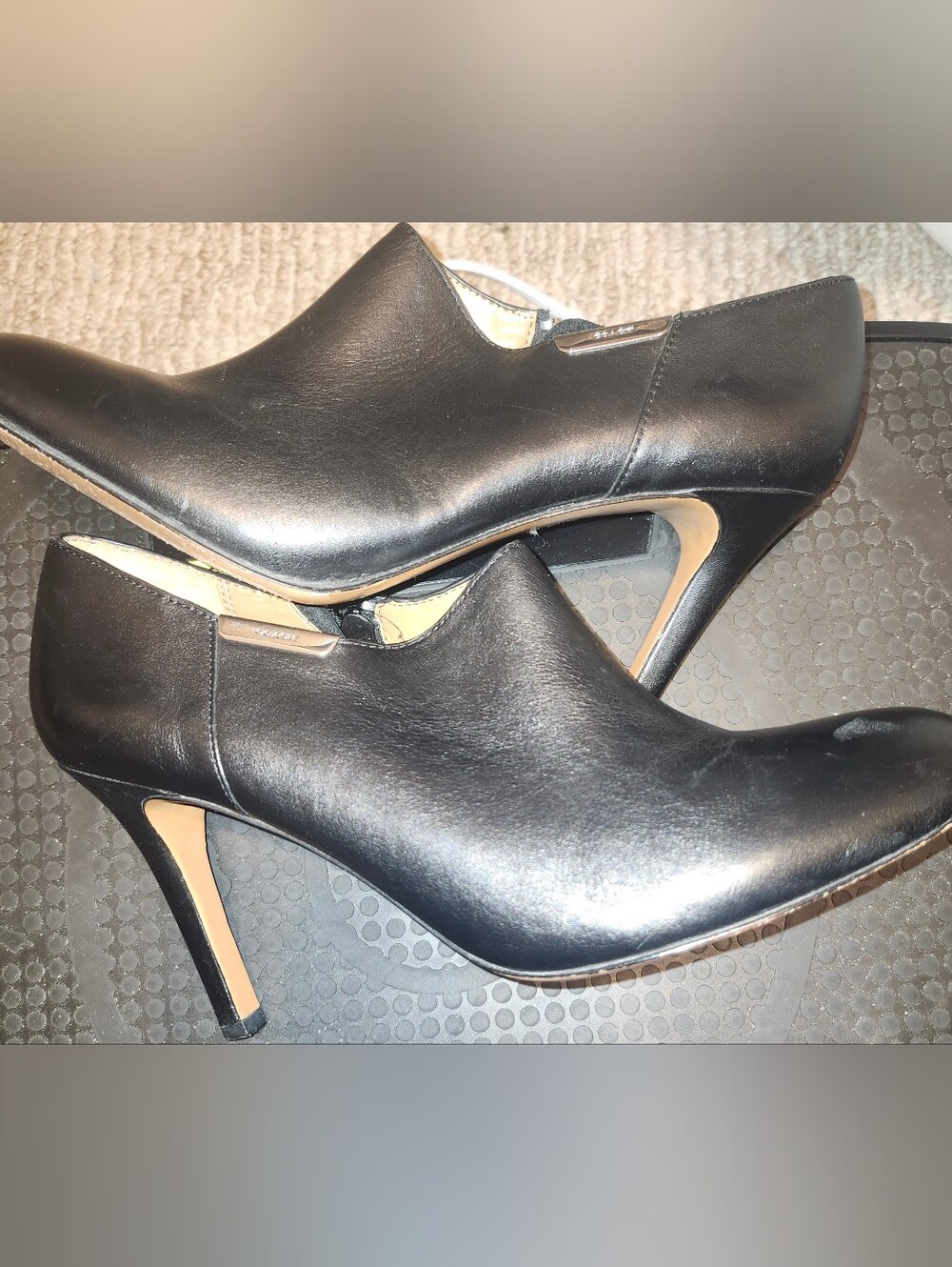 Coach Black Leather Ankle High Heel Booties - Women